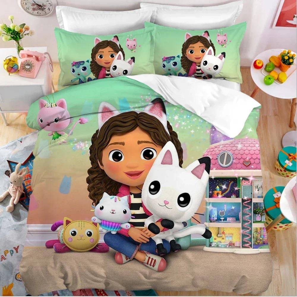 Set Biancheria da Letto Bambola Kawaii Gabby Copripiumino Morbido Con 1/2 Federe Per Bambini Adulti Copripiumino in Microfibra