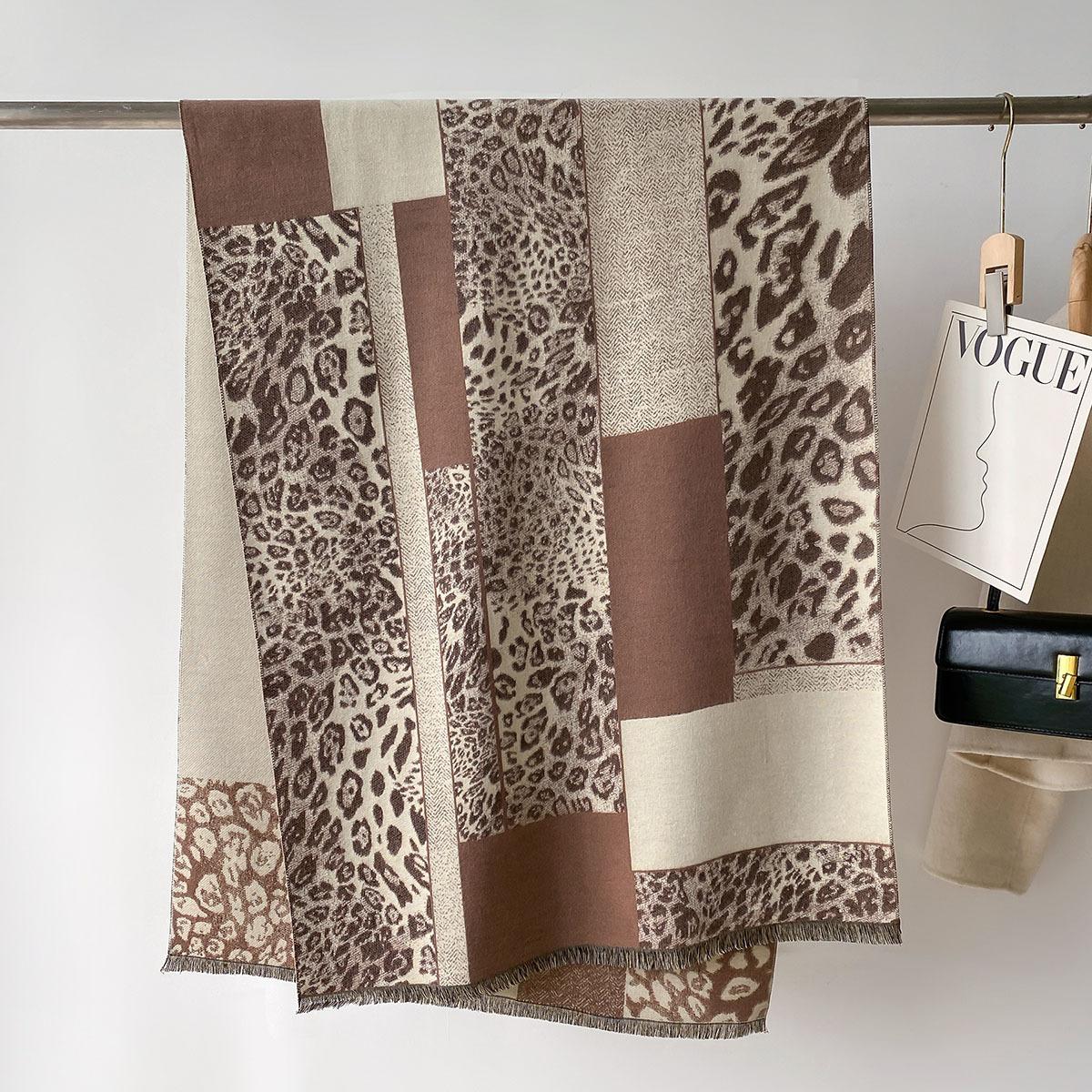 

Imitation Cashmere Winter Warm Women Scarf Leopard Print Designer Thicken Shawl Pashmina Scarves Female Wrap Blanket 65x185cm