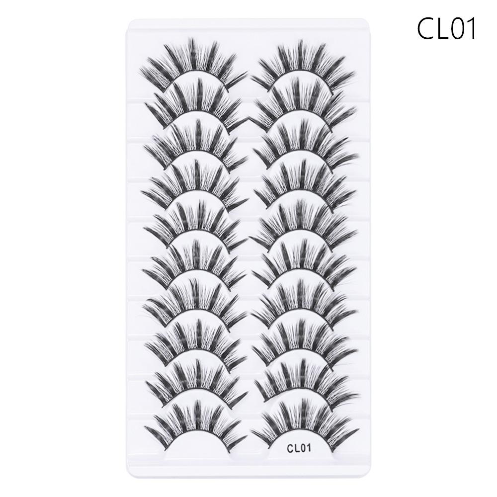 10 Pairs Natrual Long False Eyelashes Full Strip Fake Eyelash 3D Faux Mink Lash Eye Lash Extension
