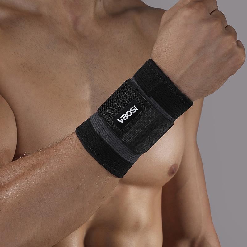 Nylon Wrist Support Band for Men Durable Sports Injury Prevention Brace Protective Gear for Tennis Badminton Weightlifting M чёрный
