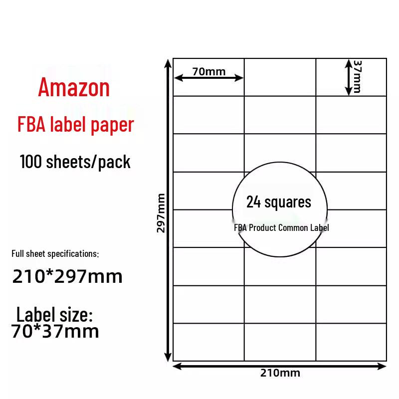 A4 Sticker Printing Paper with Pre-Cut Adhesive Labels, 100 Sheets/Pack