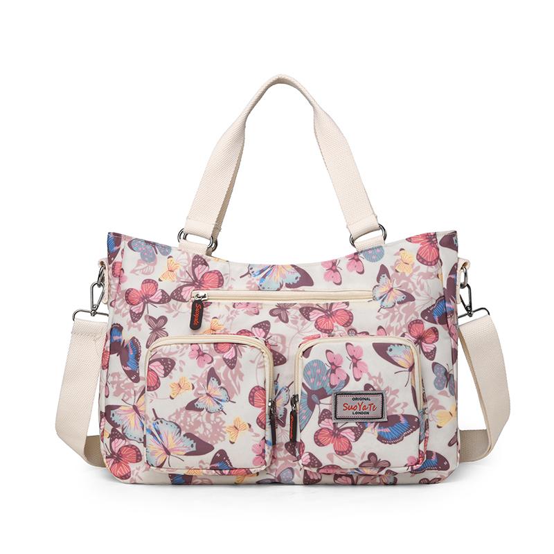 

Large Capacity Handbag Women s Floral Nylon Bag Vintage Crossbody Bag