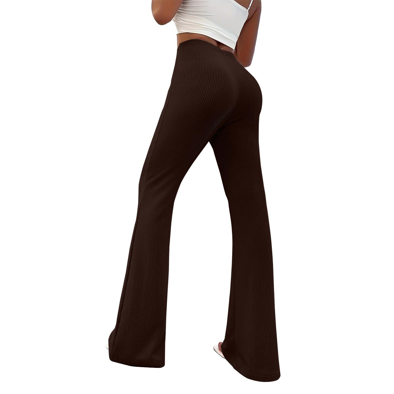 

Women s Casual Straight Yoga Slim-Fit Micro-Trousers L коричневий