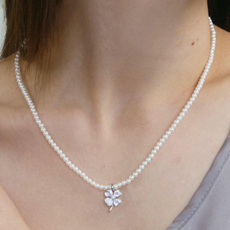 

TORTOISE [Silver925] Bukoleon Clover Pearl Necklace silver