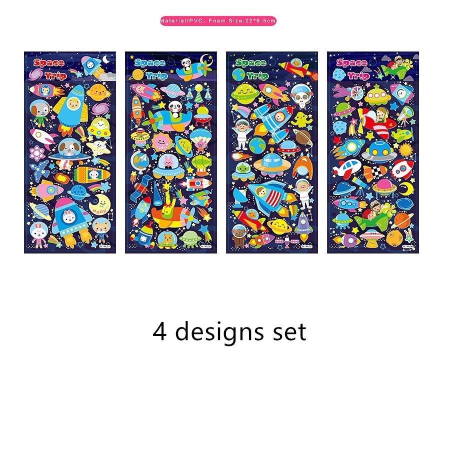 

4 шт. набор наклеек для путешествий в космос, наклейки с изображением животных и звезд, путешествия для детей, подарочная книга, украшение