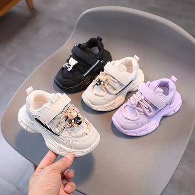 Dziecięce Sneakersy Buty Dziewczęce 24Wiosna Nowe Buty do Chodzenia dla Niemowląt Dziecięce Buty Sportowe Chłopięce Platforma Pluszowe Buty Dziecięce Buty Tenisowe Mały Miś
