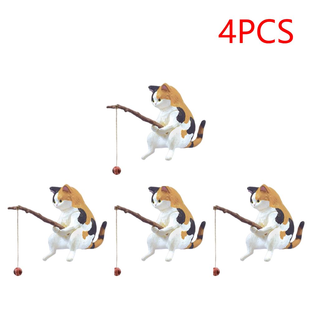 1-5PCS Fishing Cat Aquariums Decorations Fishtanks Hangable Decors Landscape AquaticPet Fishtank Ornament Desktop Accessories