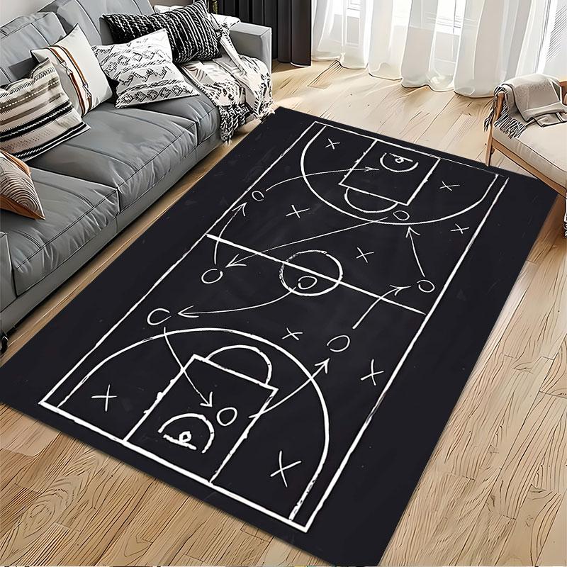 Basketball Strategy Chalkboard suitable as a non-slip mat for the living room or bedroom sofa