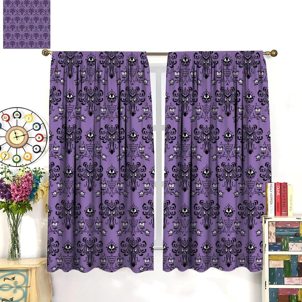 Halloween Curtains Horror Spooky Drapes Haunted House Mansion Curtain Bedroom Living Room Decor Made Of Polyester With Rod Pocket Great
