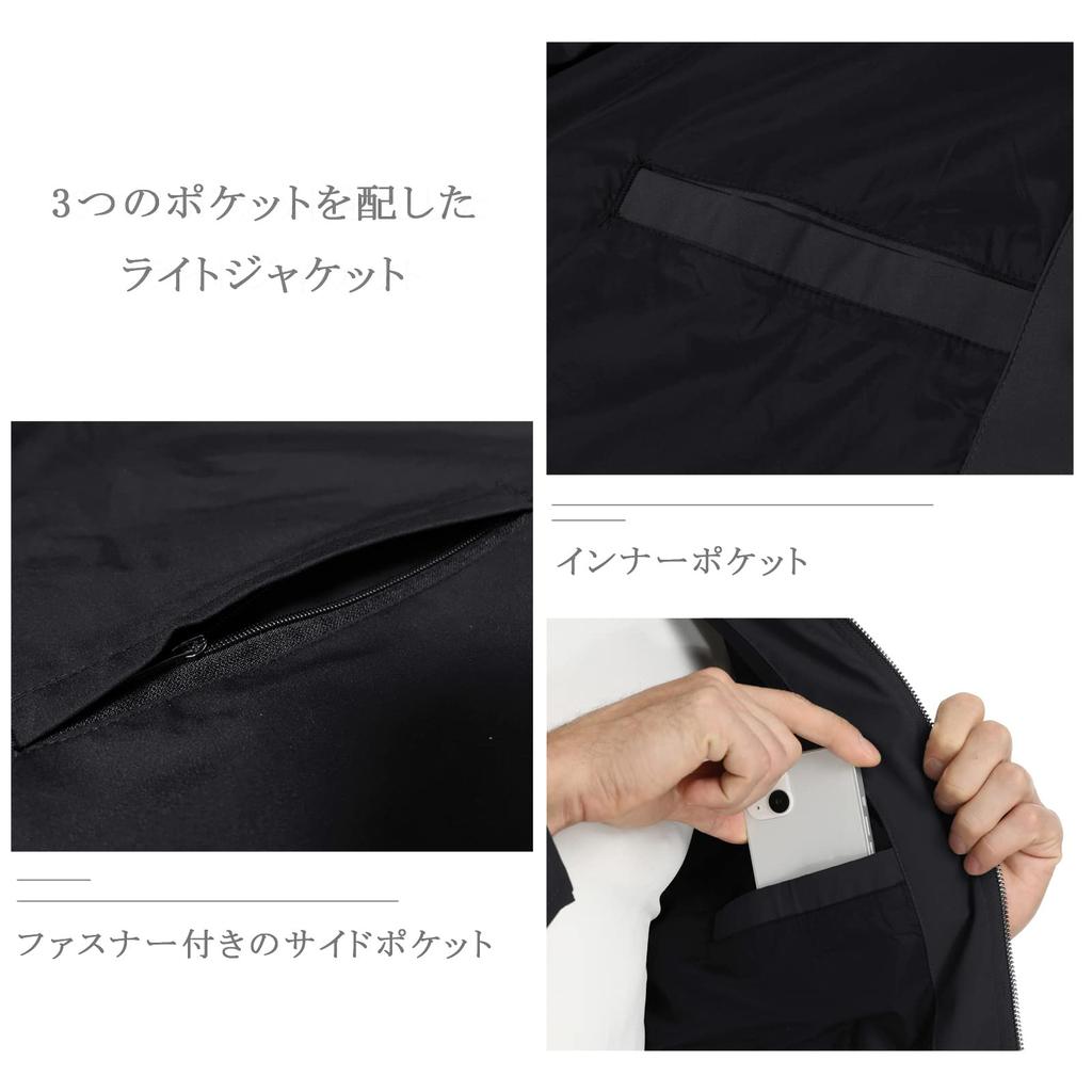 Autumn Blouson Thin Work Jacket Workwear Water Repellent Outerwear Stylish Casual Jumper Large Size Truck Jacket Black M [KEFITEVD] Men's