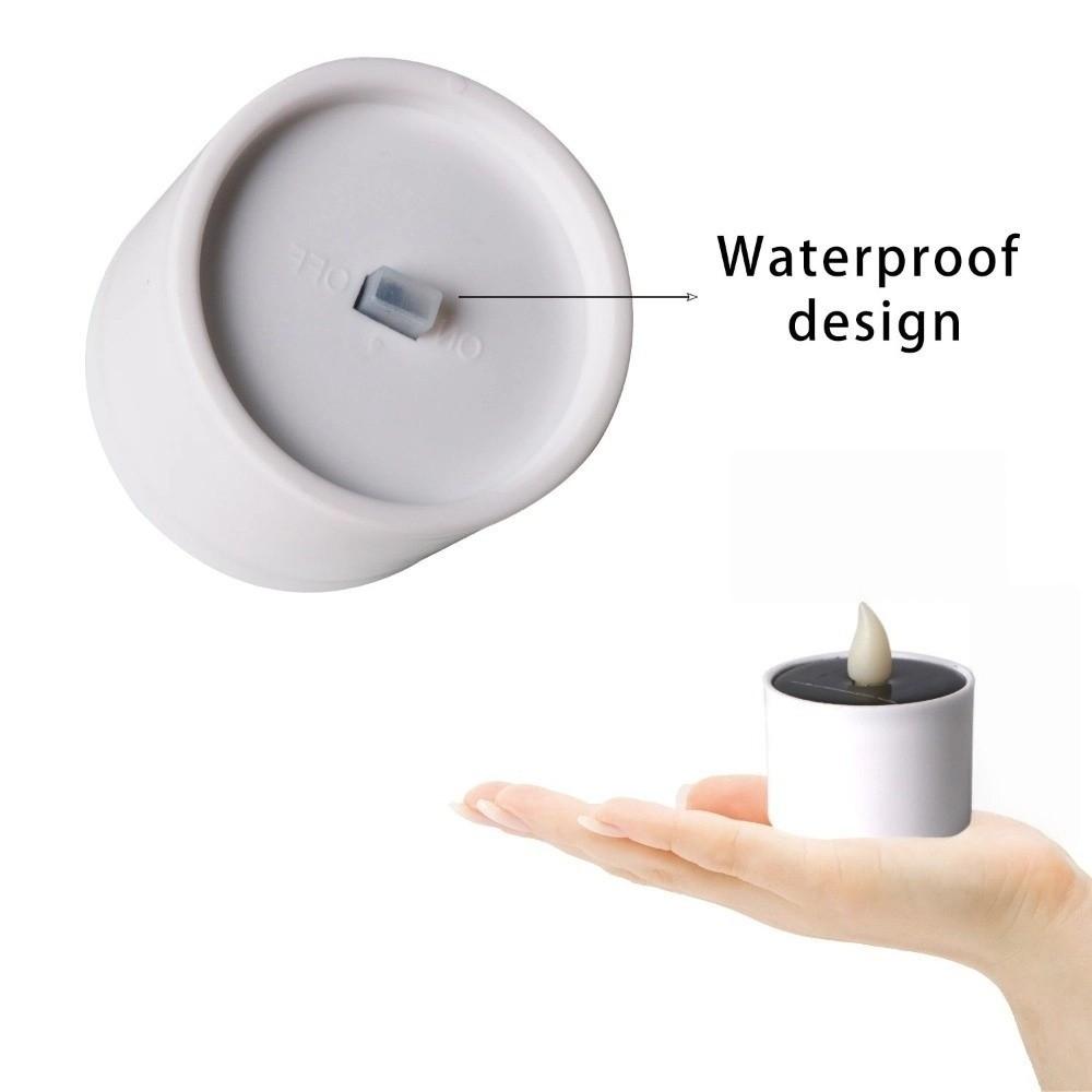 6pcs Warm White Candles Lights Solar Flickering Candles New Sensor Decor Lamp  Garden Lighting