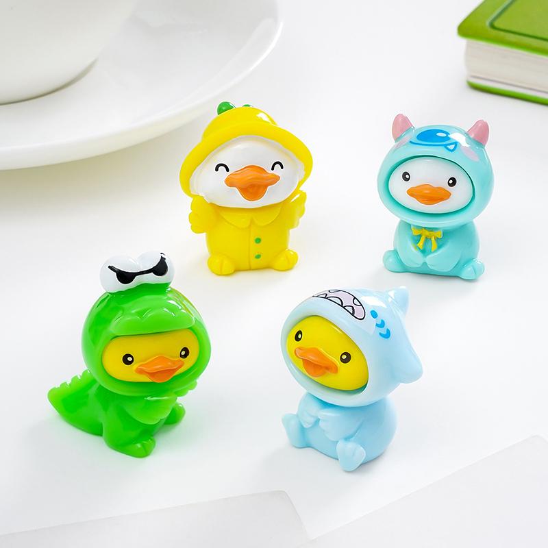 5-Piece Mixed Cute Duck Resin Miniatures Figurines, Adorable Mini Duck Statues, Diy Craft Accessory, Car Dashboard Ornament