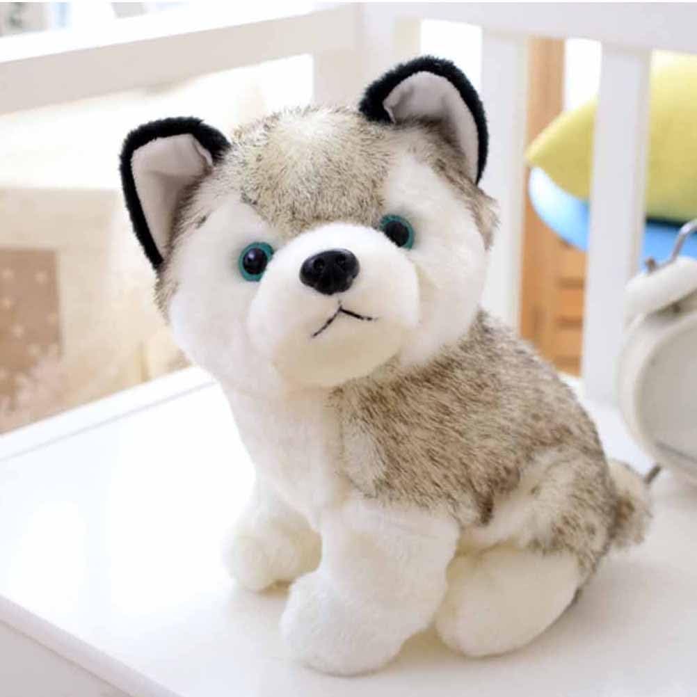 Toyvian Husky Dog Plush Toy Cute Wool Doll Plush Toy Bedroom Partner and Decoration for Kids and Adults