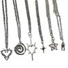Gothic Alloy Pendant Necklace With Geometric Design For Fashionable Women