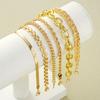 6Pcs/Set Chunky Twisted Cuban Chain Bracelets for Women Simple Gold Color Metal Waterproof Bracelets Sets Fashion Jewelry Gifts