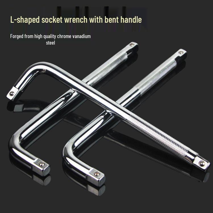 L-Shaped 1/2 Bent Rod Socket Wrench Extension, Chrome Vanadium Steel 1/2 Bent Rod