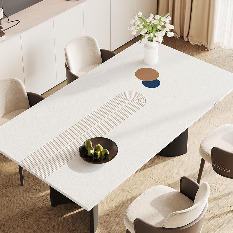 Dining Table Mat Oil-Proof And Waterproof Coffee Table Tablecloth Table Mat Light Luxury Advanced Sense Leave-In Tablecloth Desktop Pvc Protective Mat