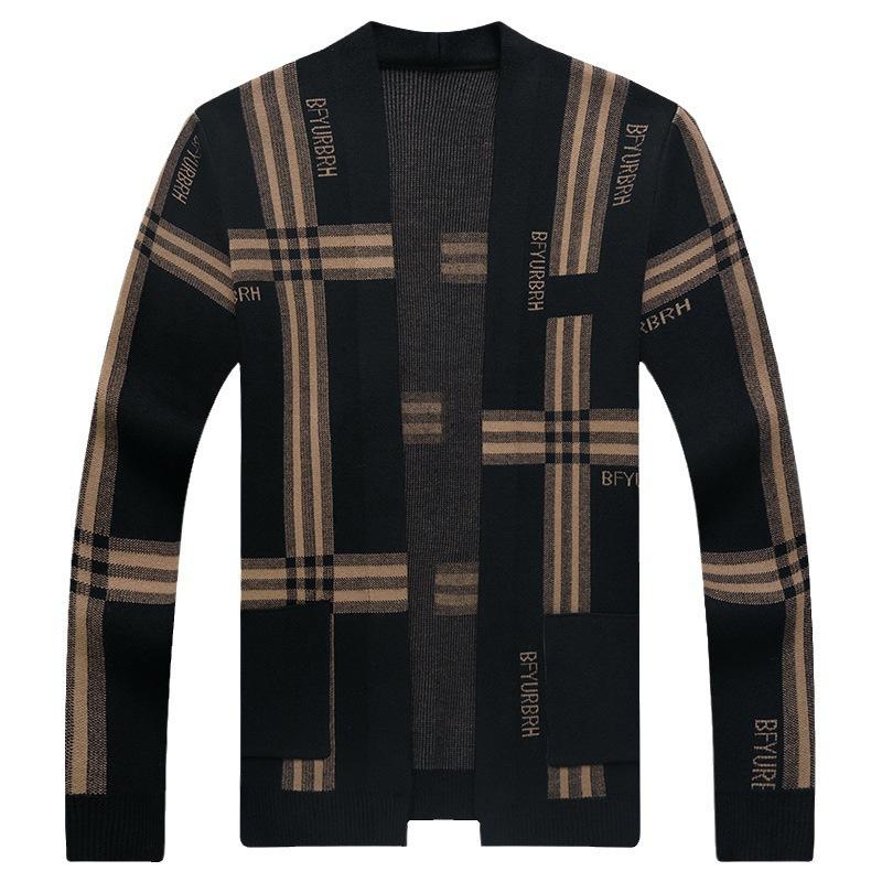 Men's cardigan trendy slim fit new autumn and winter sweater for boys outer wear autumn sweater jacket