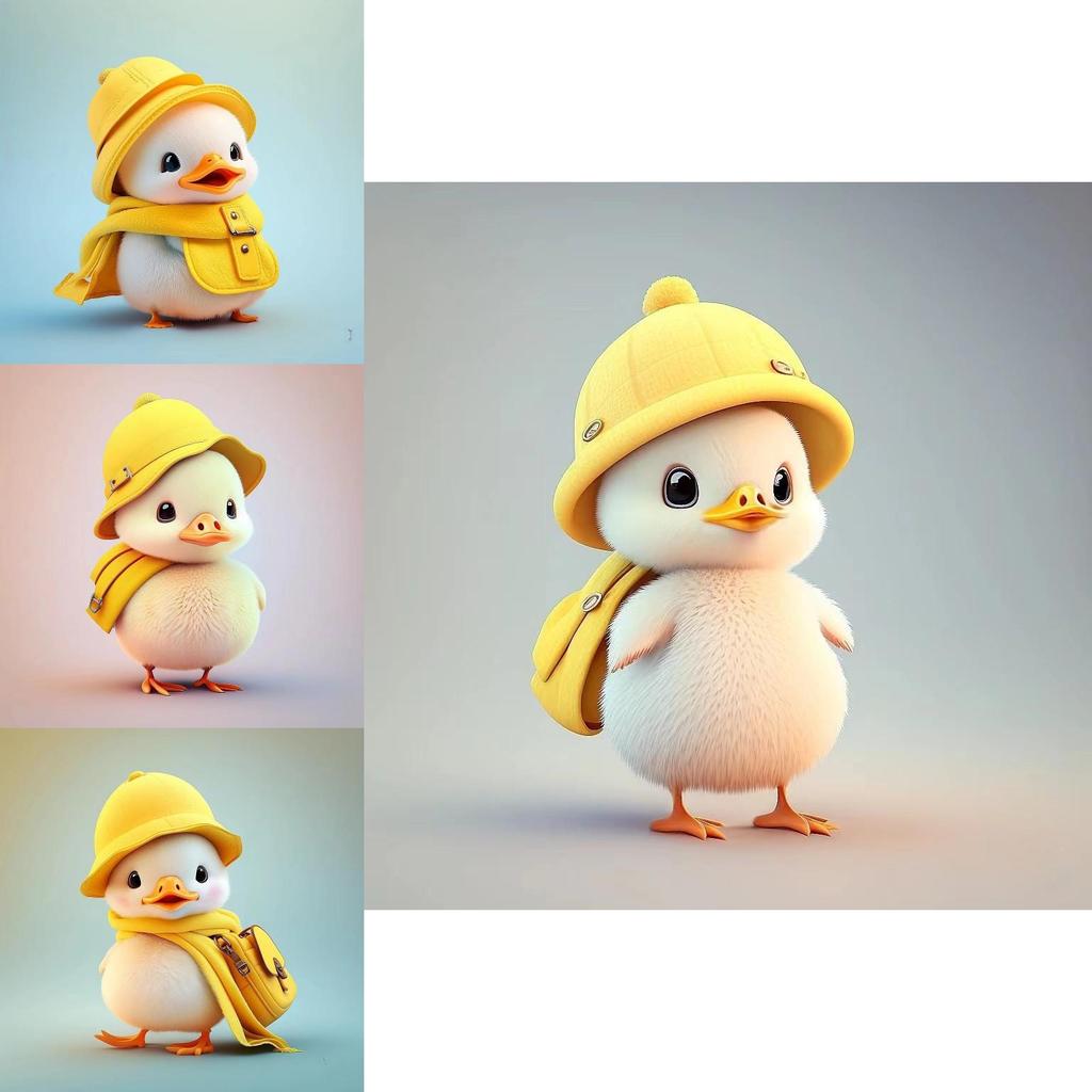 Cute Little Yellow Duck Wearing Hat Pendant With Acrylic Flat Surface For Vehicle Interior Decoration