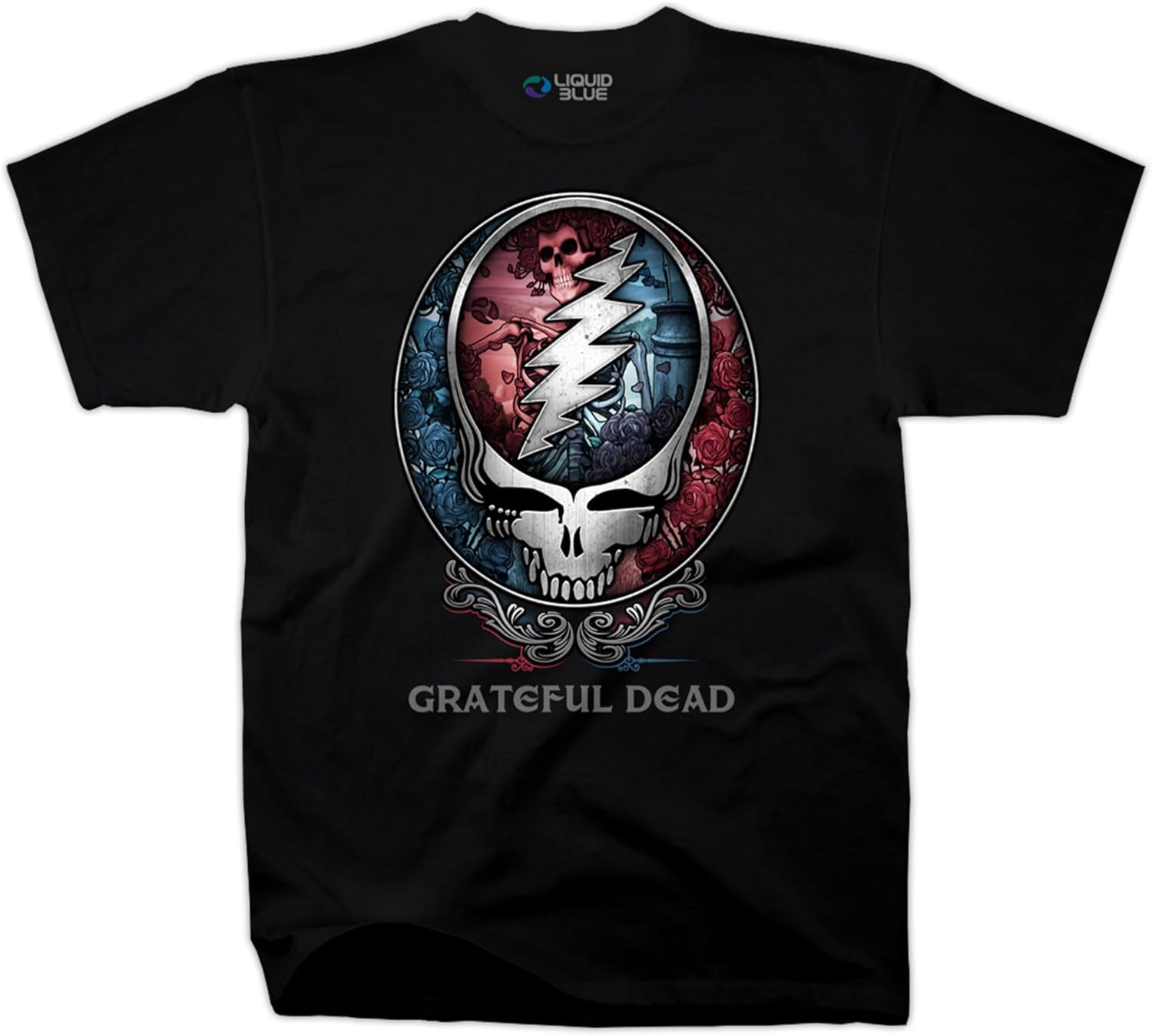 Grateful Dead Steal Your Face Skull Roses T-shirt M