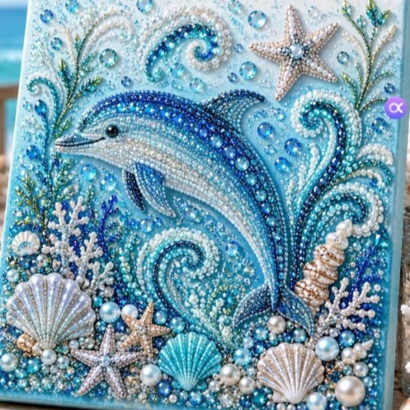 Kit de Arte con Perlas Tema Fantasma/Océano Kit de Pintura con Perlas Diy Kit de Arte con Diamantes Oceánicos Para Adultos y Principiantes Decoración de Pared Costera Brillante