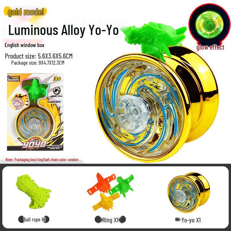 Free Shipping Alloy Yo-Yo: Luminous Competition & Sleep-Supporting Toy for Kids