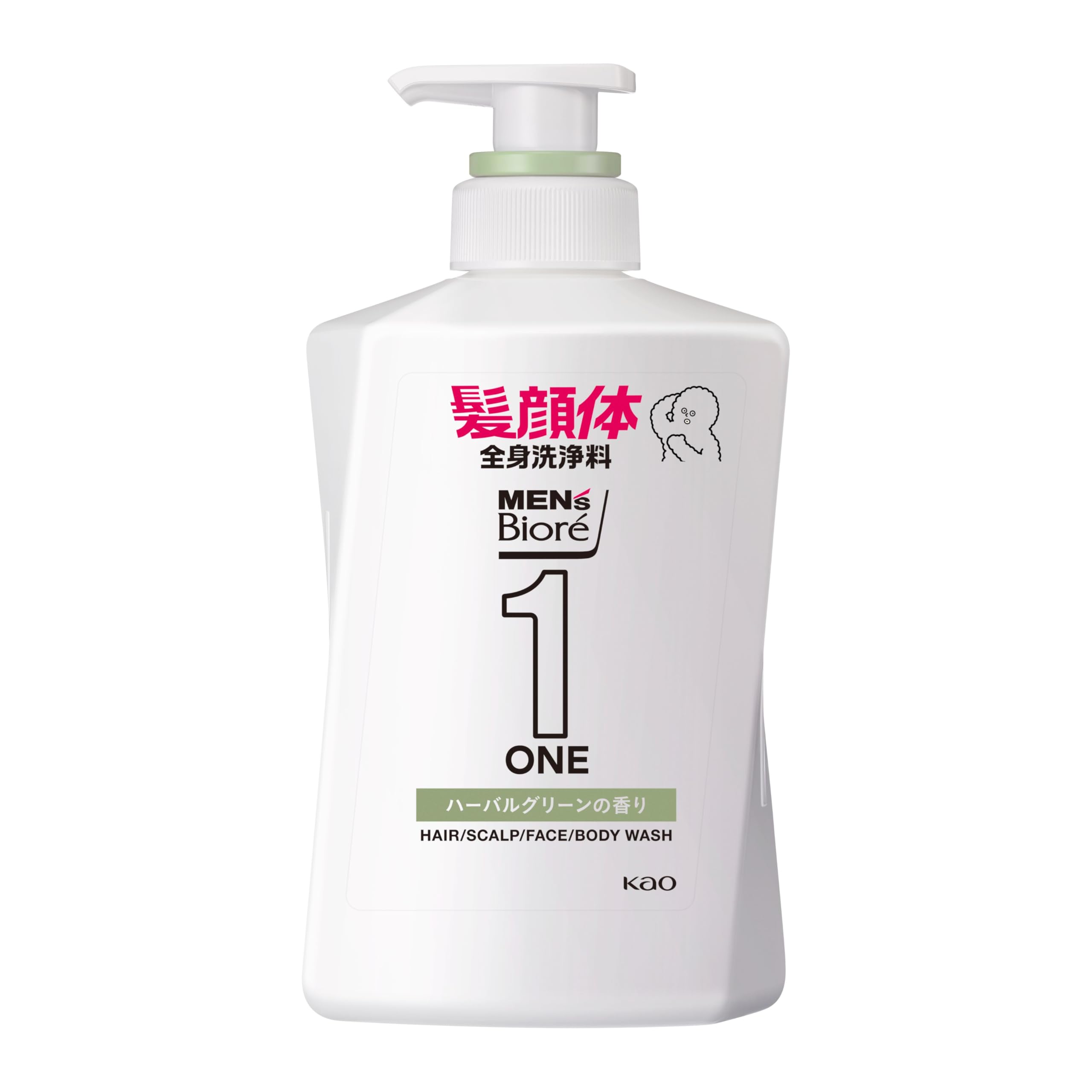 

Biore ONE Full Body Cleanser Herbal Green Scent Pump 480ml Мужской все-в-одном