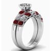 Hot-selling new heart-shaped synthetic zircon set ring with diamond combination ring women's jewelry high-end jewelry accessories