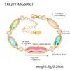 316L Stainless Steel Bracelet For Women 18k Gold Plated With Shiny Colorful Faceted Czech Crystal Glass Luxury Women's Bracelets