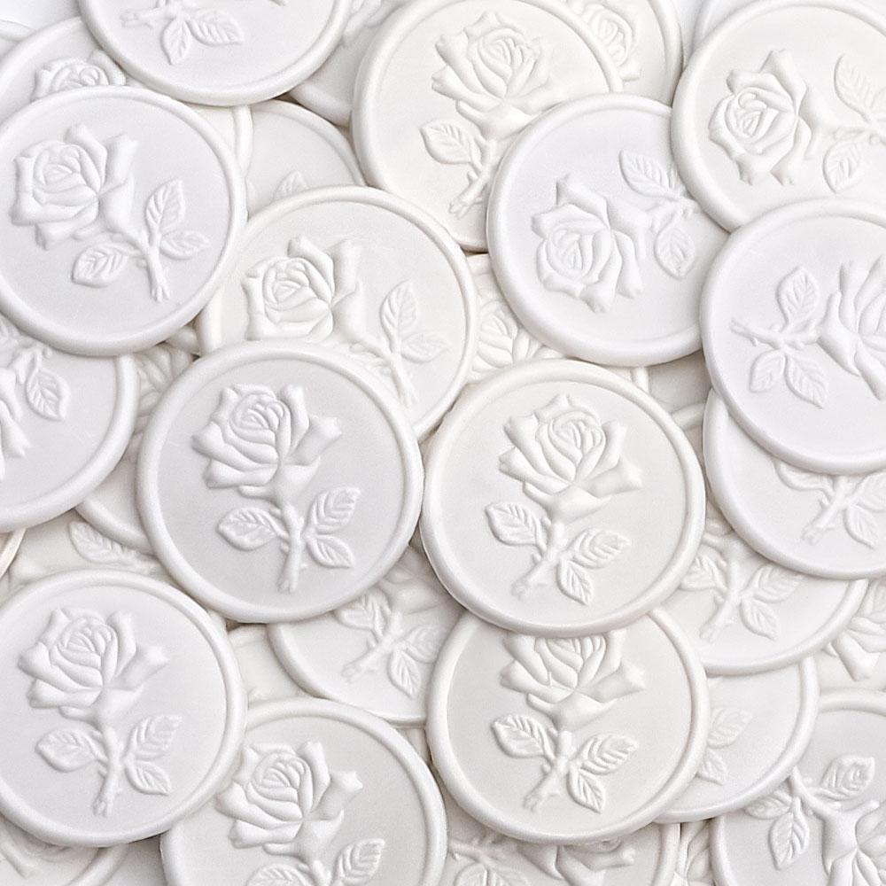 50Pcs Rose Wax Seal Stickers, Round Roses Seal for Envelope, Easy To Use and Good Adhesion Envelope Stickers, Wedding Invitation