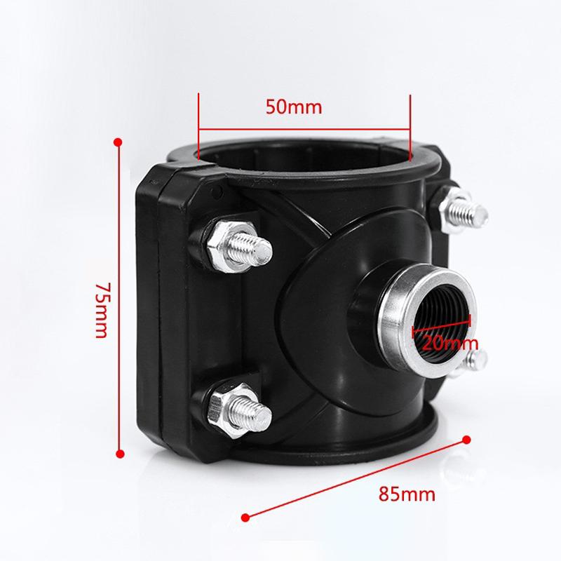 PE Pipe Fitting Clamp 1PC 1/2'' Female Thread Water Splitter Connector for 20/25/32MM Pipes Home Garden Irrigation System