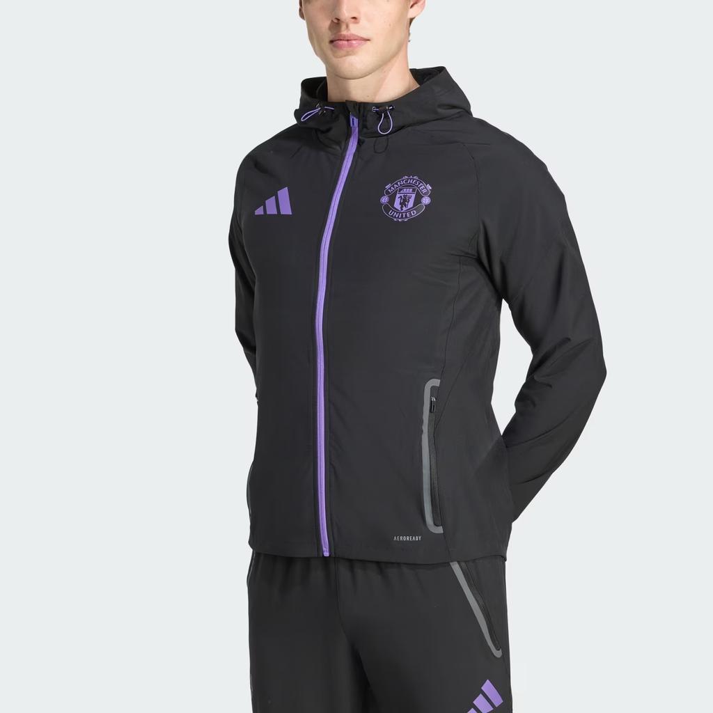 Adidas Aeroready Manchester United Tiro 25 Competition Vis Tech Cestovní Odvod vlhkosti Slim Fit Bunda na zip s dlouhým rukávem Pánské bundy JV5351