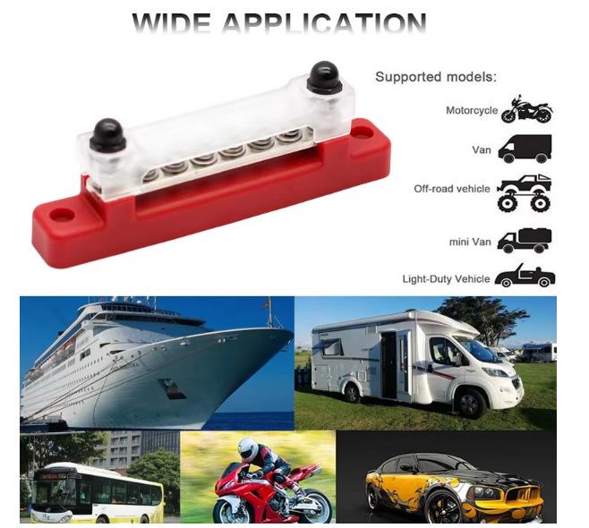 150A 10-Way High Current Busbar with Terminals for Car, RV, Yacht