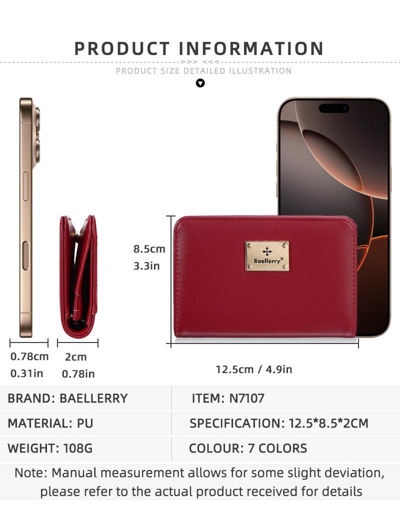 Stylish Women's Short Wallet & Card Holder with Zipper Coin Purse
