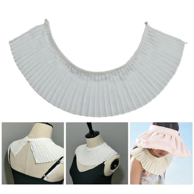 Detachable False Collar Women Girl Elegant Pleated Ruffle Chiffon Shawl Scarf