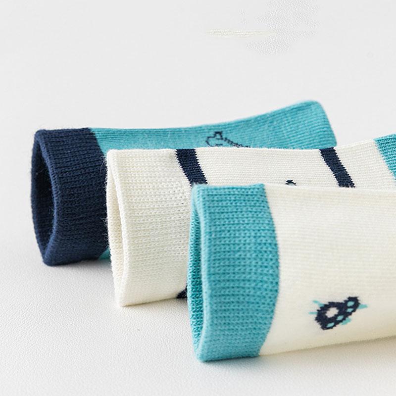 5Pairs/Set Cute Dinosaur Baby Socks Cartoon Animal Striped Print Sock for Toddler Boy Girl Winter Autumn Warm Kids Cotton Socks