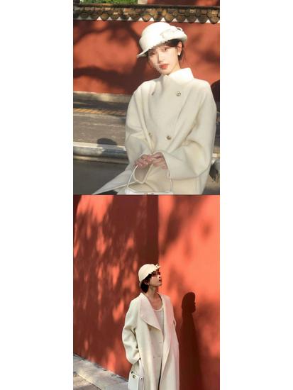 2026 Women's Gray Wool Mid-Length Coat: New Autumn/Winter, High-End with Stand Collar