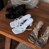 Fashion Women Open Toe High Heel Slippers Retro Chunky Heel Platform Slides 2024 New Summer Breathe Comfort Sandals Zapatillas
