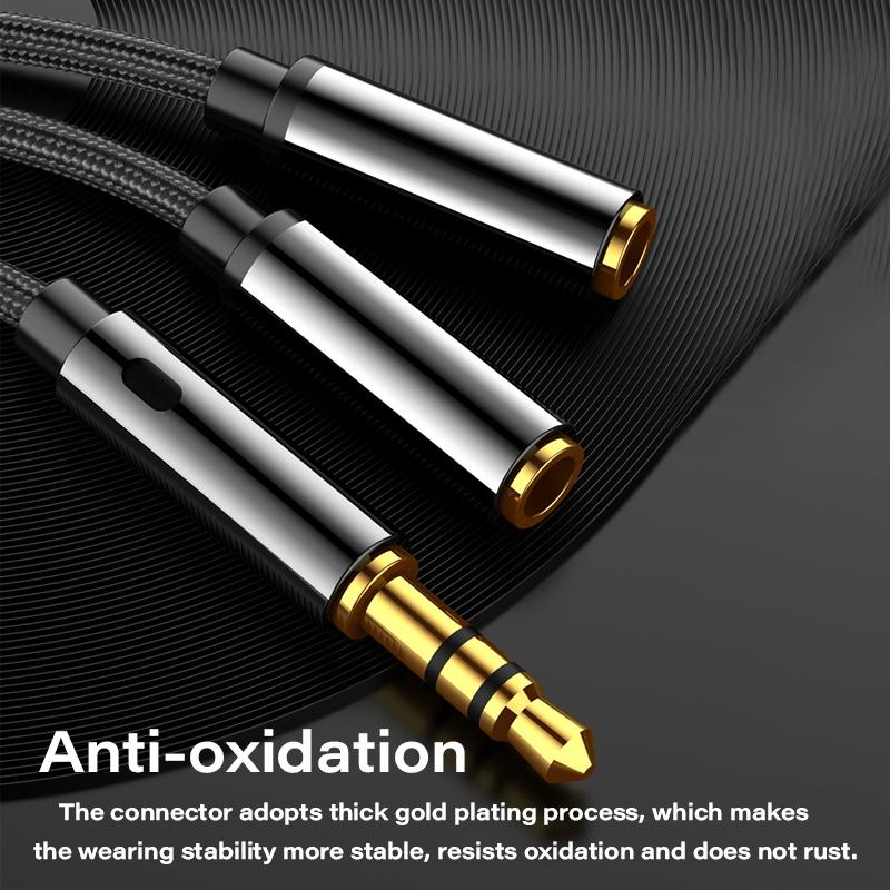 Cable Divisor de Auriculares 3.5mm Macho a 2 Jack Hembra 3.5mm Cable de Extensión Adaptador AUX para Teléfono Portátil MP3 Cable Divisor de Audio