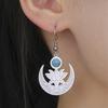 My Shape Flower Lotus Moon Earrings for Women Stainless Steel Dangle Earrings Flower Drop Earring Jewelry Chakra Healing Amulet
