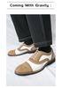Men's Large Size Retro Brogue Leather Shoes - Autumn British Style