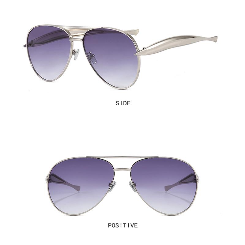 Luxus Metall Rund Dicke Fassung Sonnenbrille Lässig Uv400 Schutz Brille Für Damen Herren Doppelsteg Sonnenbrille