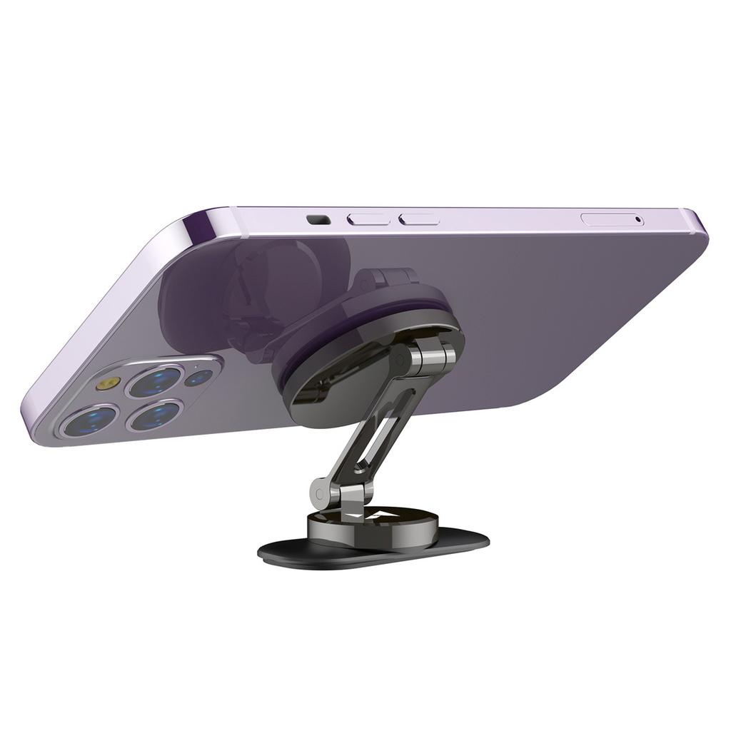 Foldable magnetic car smartphone holder for dashboard - gray