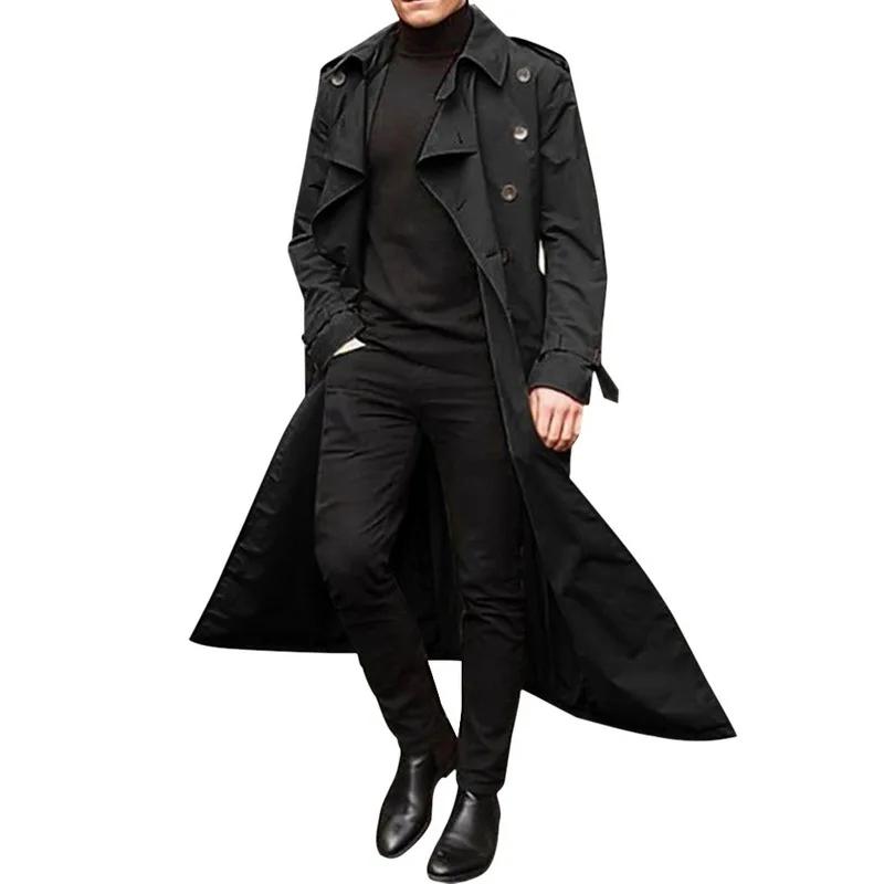 Streetwear Fashion Trench Men's Thin Coat Designer Overlong British Coats Man's Clothing with Epaulets Men's Jackets for Spring