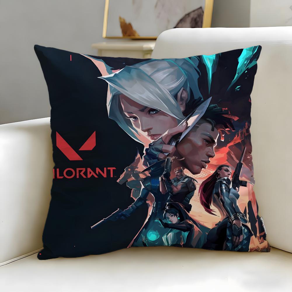 

popular game Valorant Cushion Cover Soft EasyWash Pillow Case Versatile for Couch Bed Travel and Office 30X30cm