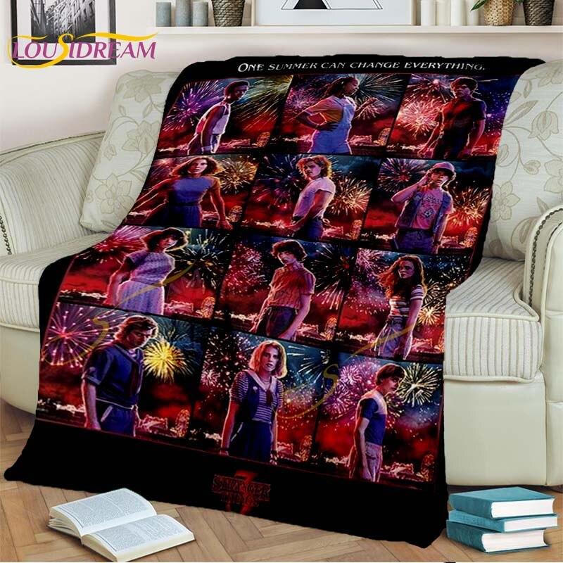 Deka Stranger Things Demodogs Kreslená flanelová deka Hororová deka do obývacího pokoje Rozkládací pohovka Dětský dárek Domácí dekorace