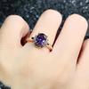 BELLA BOX Luxury Solitaire Ladies Oval Engagement Ring Imitation Ruby Ring Anniversary Gift for Women