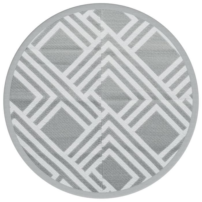 VidaXL Tapis d'extérieur gris Ø200 cm PP, tapis de jardin, tapis de sol, moquette de sol, carpette, tapis de patio, tapis 368570