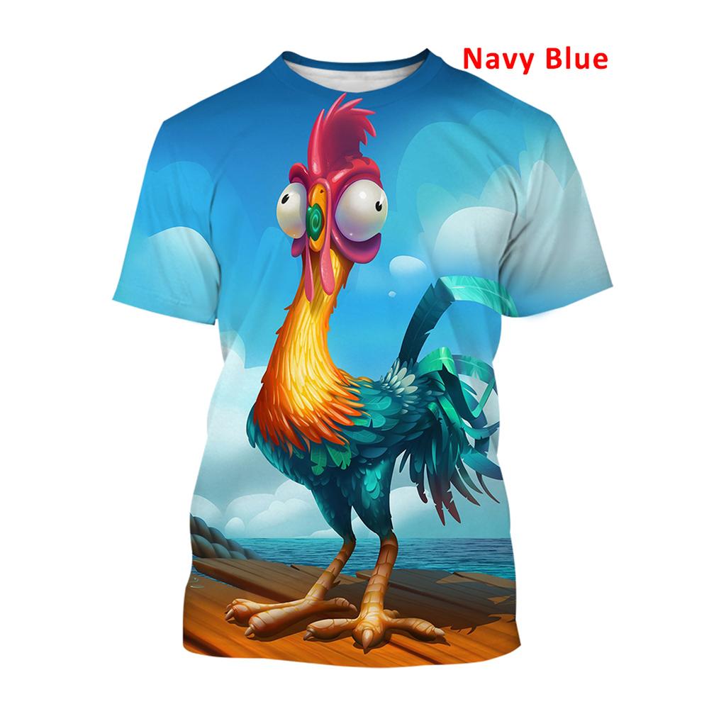 2025 Summer Fashion Graphic Chicken 3D Printing T-shirt Men's Short Sleeve Round Neck Unisex Funny Cool Chicken Tees Casual Tops