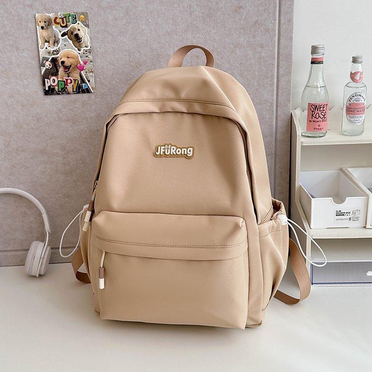 Schoolbag High Value Ins Schoolbag Female Junior High School College Students Simple Solid Color Large Capacity High School Students Versatile Campus